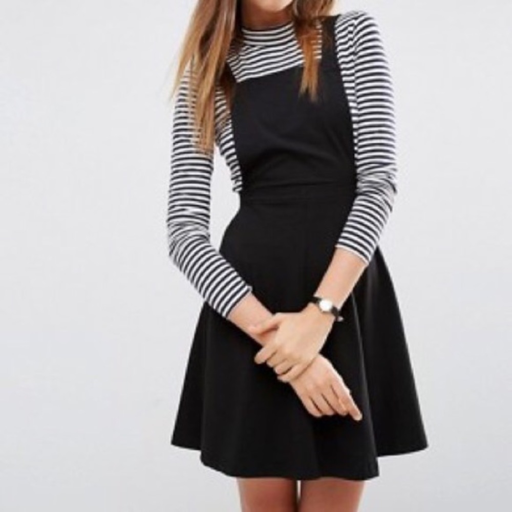 Black ASOS cotton overall dress